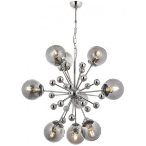 METAL and GLASS CHROME PLATED CHANDELIER 60 CM DIAMETER LOAD: 100 CM